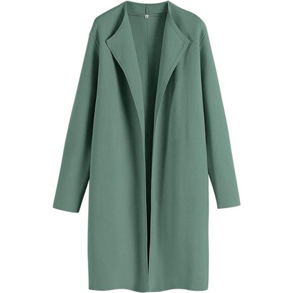 Women's Long Cardigans Sweater Blazer Jacket Coat Green - Picture 1 of 7